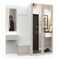 Набор мебели для прихожей "Марсель-164" МР 01-164 В2160 Ш2000 Г580 (ЛДСП Кашемир) Набор мебели для прихожей "Марсель-164" МР 01-164 В2160 Ш2000 Г580 (ЛДСП Кашемир)